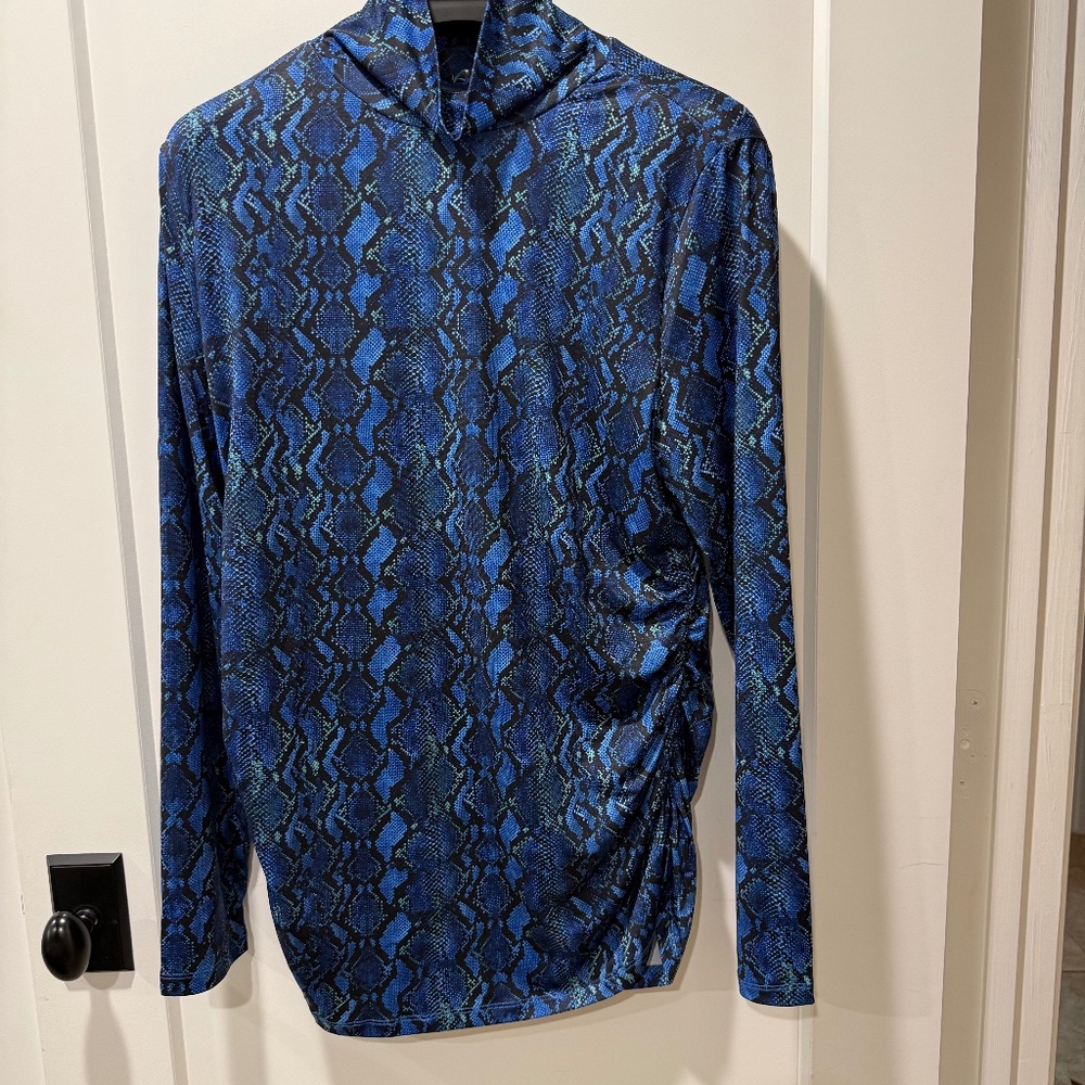 Boston Proper, cowl neck ruched long sleeve top, size XL